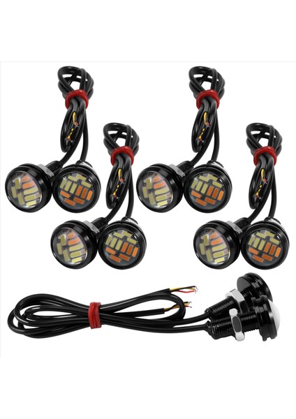 10 Adet 12V 23MM Çift Renkli Switchback 4014 Smd 12 LED Drl Dönüş Lambası (Yurt Dışından) modelleri