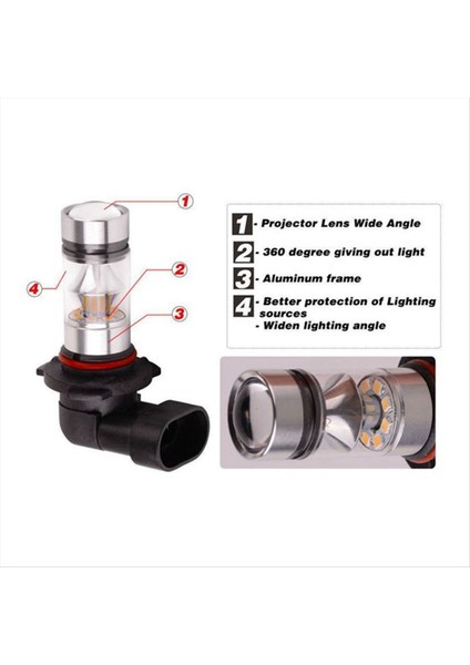 Adet 9005 Hb3 6000K 5W 2323 LED Projektör Sis Farı (Yurt Dışından) indirimleri