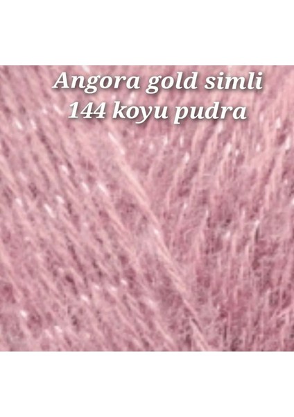 Angora Gold Simli – 5’li Paket (Simli Ince El Örgü Ipliği) 144 - Koyu Pudra modelleri