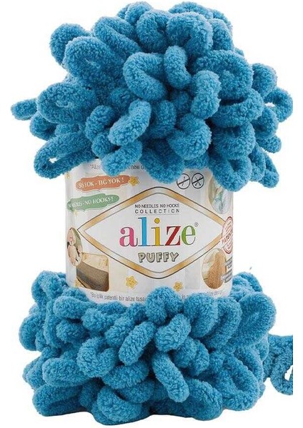 5 Adet Puffy El Örgü Ipi Atkı Battaniye Bere Panduf Parmak Örgü Ipliği 294-MAVI fiyatları