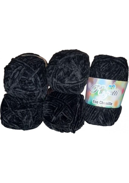 Eco Chenille Kadife Ip – Siyah – 5’li Paket (Kadife Dokulu Örgü Ipi) modelleri