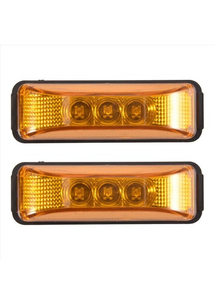 Adet 24V 3.9 Inç 3 LED Kamyon Amber Işığı LED Yan Işaret Işıkları (Yurt Dışından)
