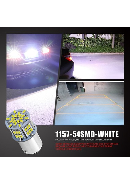 1157 LED Ampul Beyaz 54SMD 1080 Lümen, 7528 2357 2057 LED Ampuller (Yurt Dışından) indirimleri