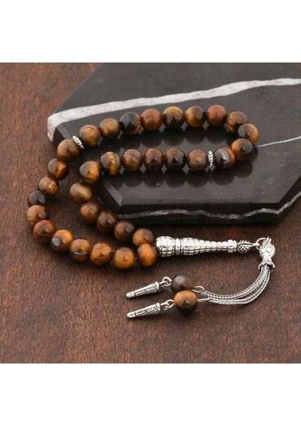 Brzm Doğaltaş Metal Püsküllü Kaplangözü Taşı Tesbih fiyatları