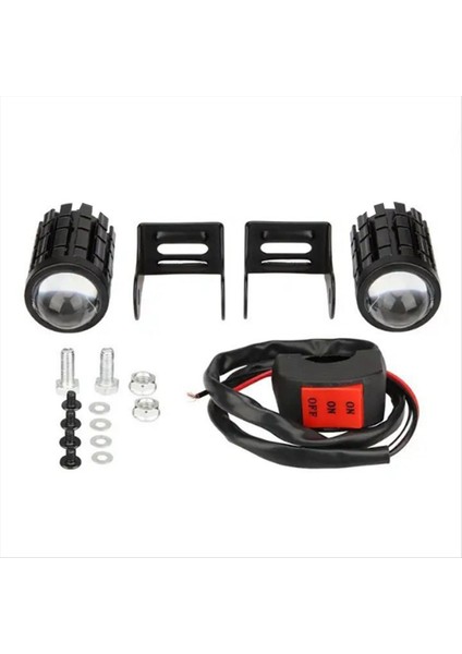 12-80V Motosiklet Farı 12W Mini Sürüş Sis Lambası Beyaz+Kehribar Işık (Yurt Dışından)