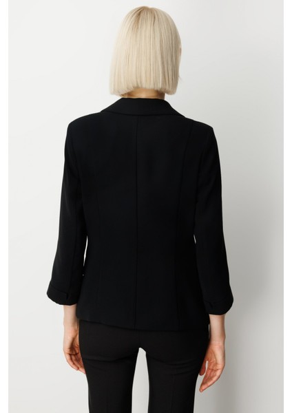 Kadın Kapak Cepli Duble Kol Ceket 5203 Siyah fırsatları