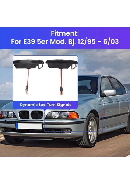 Bmw E39 5er 1995-2003 Için LED Yan Sinyal Lambası Füme Dönüş Sinyali (Yurt Dışından) fırsatları