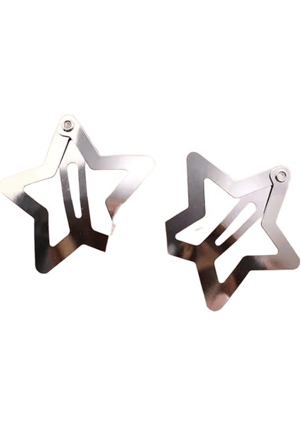 10/25/50/100/200PCS Y2K Gümüş Yıldız Saç Klipleri Kızlar Için Metal Snap Klip Saç Tokaları Ettes Saç Kavrama Mücevher Saç Aksesuarlarırenk: 10 Adet (Yurt Dışından)