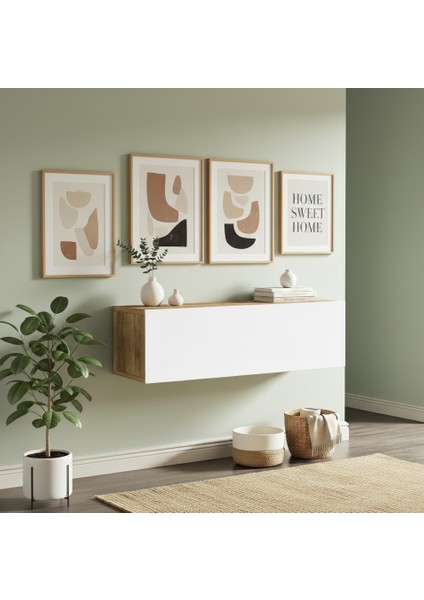 Robin Home Lia Hol Antre Dresuar Duvara Monte Kapaklı 100CM Çam-Beyaz modelleri