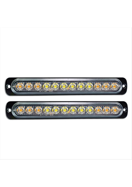 12 Led'li Acil Durum Güvenlik Flaşörlü Işıklar, Sarı+Beyaz (Yurt Dışından)