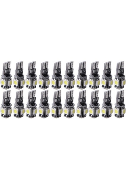 20 Adet Soğuk Beyaz T10 LED Ampul Araç Içi Plaka Lambası 2825 (Yurt Dışından)