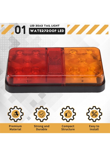 Adet 12V 10LED Su Geçirmez Kamyon Römork Arka Lambası Göstergesi (Yurt Dışından) fırsatları