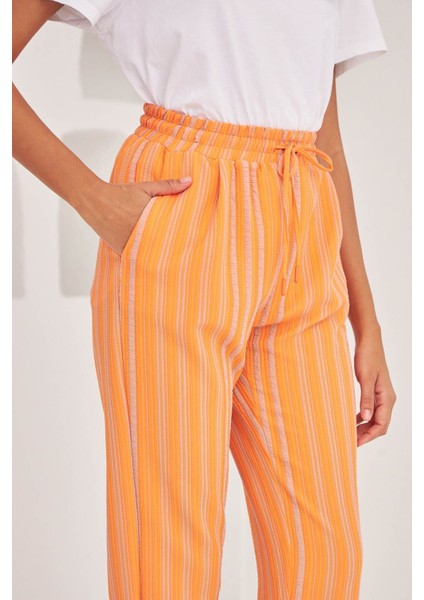 Kadın Çizgili Mevsimlik Kumaş Pantolon fiyatları