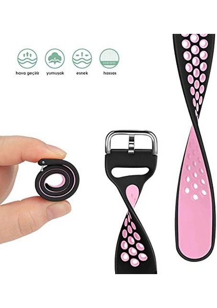 Gtr 47MM Sport Band Için Kordon Siyah Pembe fiyatları