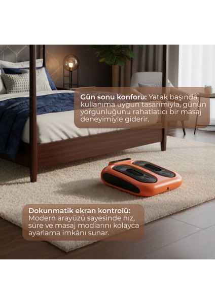 E08 Titreşimli Dokunmatik Ekran Kumandalı Ayak Masaj Aleti modelleri