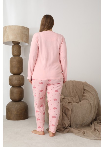 Şardonlu Interlok Kumaş Büyük Beden Kışlık Kadın Pijama Takımı 1160 indirimleri