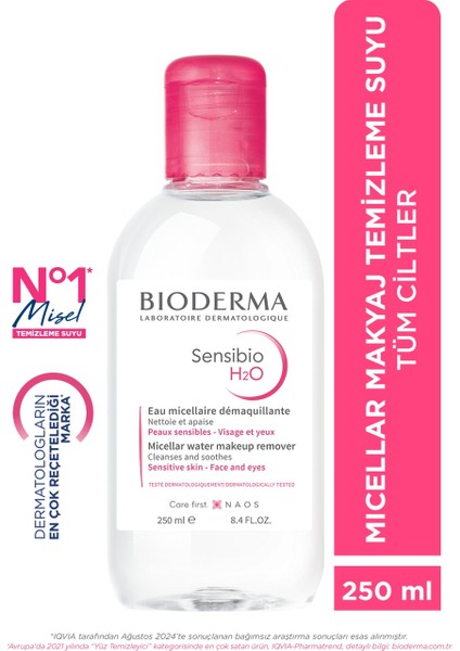 sensibio h2o hassas ve normal ciltler ıçin micellar makyaj temizleme suyu 250 ml