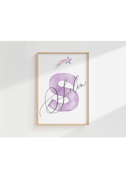 Unicorn Temalı Kişiye Özel Isimli 3'lü Çocuk Odası Dekoratif Poster Seti - Çerçevesiz