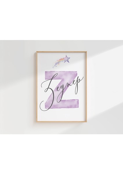 Unicorn Temalı Kişiye Özel Isimli 3'lü Çocuk Odası Dekoratif Poster Seti - Çerçevesiz