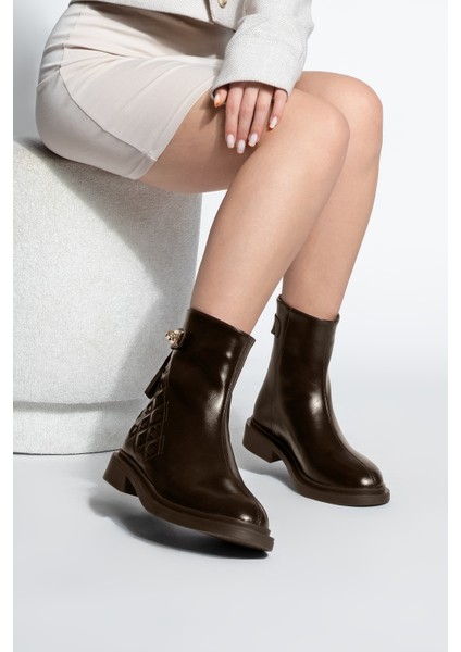 Kadın Tokalı Arkadan Fermuarlı Günlük Bot Himpa Kahve fiyatları