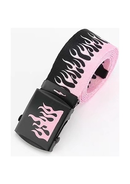 Moda Hip-Hop Kemer Trendi Erkek Kanvas Kemer Kişilik Eğlence Alev Naylon Kemer (Yurt Dışından)