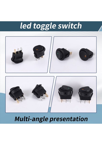 12 Adet Yuvarlak Nokta Aydınlatmalı Salıncak Anahtarı, 3 Mavi + 3 Yeşil + 3 Sarı + 3 Kırmızı (Yurt Dışından) indirimleri