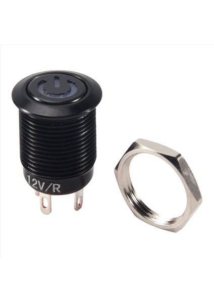 12V 2A 9,5 mm LED Metal Kapaklı Anlık Güç Düğmesi Anahtarı, Kırmızı (Yurt Dışından)