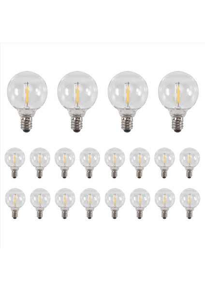 20 Adet G40 LED Ampul E12 Vida Tabanlı Güneş Enerjili Işık Dizisi Sıcaklığı (Yurt Dışından)