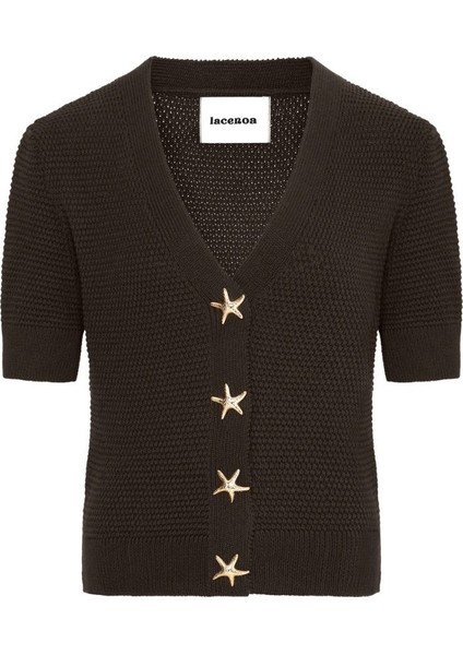 Yıldız Düğmeli V Yaka Hırka