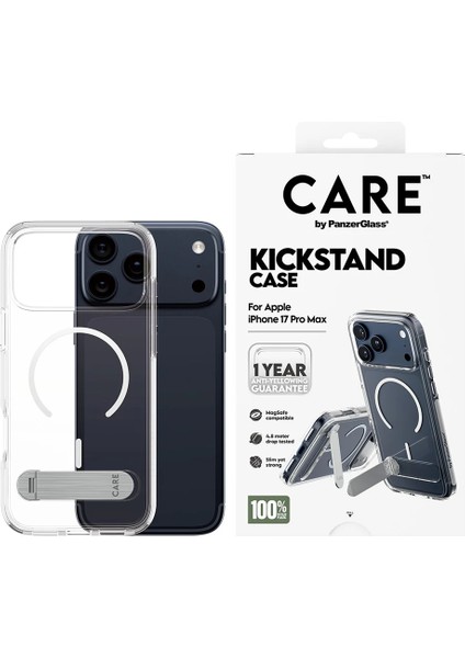 Panzerglass By Care iPhone 17 Pro Max Kickstand Standlı Magsafe Kılıf Şeffaf
