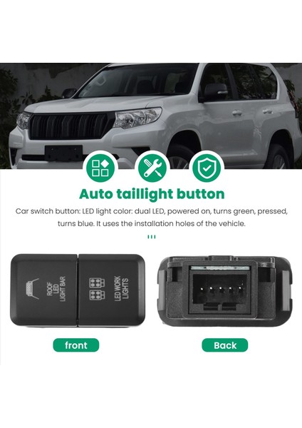 Toyota Prado Reiz Hilux Için 12V Araba Çift LED Işık Çubuğu Mavi/yeşil (Yurt Dışından) fırsatları