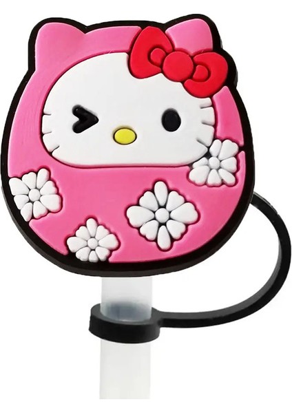 1-12PCS Miniso Hello Kitty Saman Kapak KAPAĞI10MM Içecek Saman Tapası Yeniden Kullanılabilir Sıçrama Kanıtı Içme Fit Kupa Saman Kapağı Takılar Kolye Renk: 1PCS-10MM (Yurt Dışından)