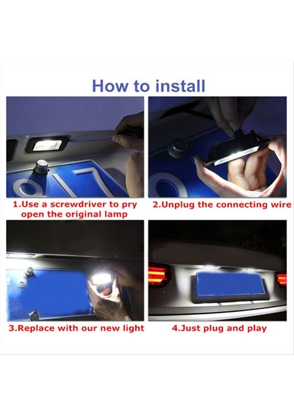 Bmw E36 Için Beyaz Plaka Lambası Ampulleri (Yurt Dışından) modelleri