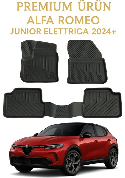 Alfa Romeo Junior Elettrica 2024+ Uyumlu 3D Oto Paspas Premium