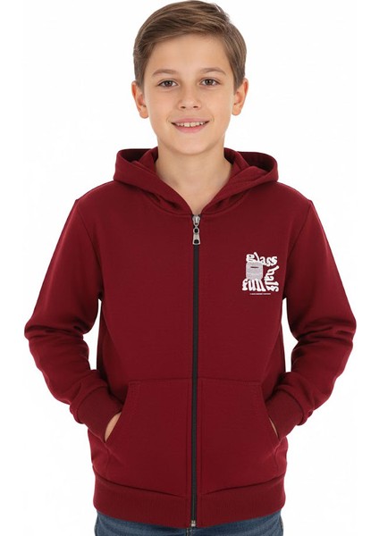 Erkek Çocuk Hırka 2 Iplik Şordonlu Baskılı Kapüşonlu