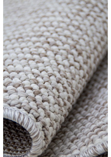 Bej Beyaz Iskandinav Bukleli Yumuşak Minimalist Salon Koridor Mutfak Çocuk Oturma Odası Halısı