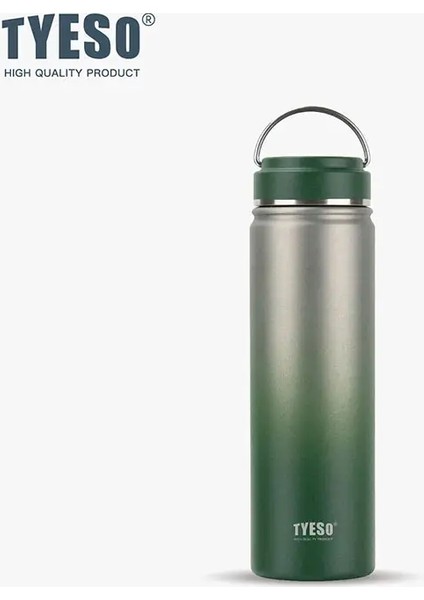 Tyeso Vakum Yalıtımlı Şişe 8852/8853 600ML/750ML Tumbler Termos El Tipi 304 Paslanmaz Çelik Termal Su Şişesi Kapasitesi: 600ML/RENK: Yeşil (Yurt Dışından)