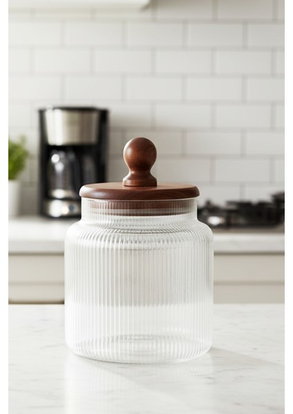 Valden Cam Akasya Vakum Kapaklı Saklama Kabı – Çay Kahve Bakliyat Kavanozu 900 ml fiyatları