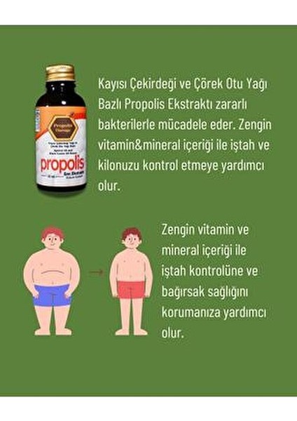 Kayısı Çekirdeği Yağı ve Çörek Otu Yağı Bazlı Propolis Ekstraktı 20 ml Katkısız ve Doğal fırsatları