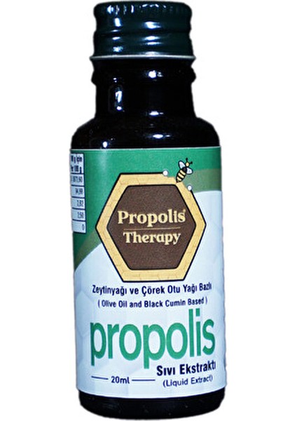 Zeytinyağı ve Çörek Otu Yağı Bazlı Propolis Ekstraktı 20ml Helal ve Katkısız indirimleri