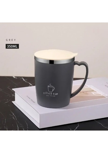 350ML Vakum Kupası Taşınabilir Kupa Yalıtımlı Kupa Açık Seyahat Çift Duvar Paslanmaz Çelik Kahve Kavuzu Saplı ve Lidcapacity: 350ML/RENK: Siyah (Yurt Dışından)