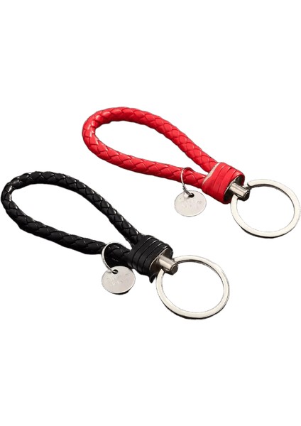 2 Adet / Takım PU Deri Örgülü Dokuma Halat Anahtarlık DIY Çanta Kolye Anahtarlık Tutucu Anahtar Araba Biblo Anahtarlık Erkek Kadın Hediye TakıRenk: Set 3 (Yurt Dışından)