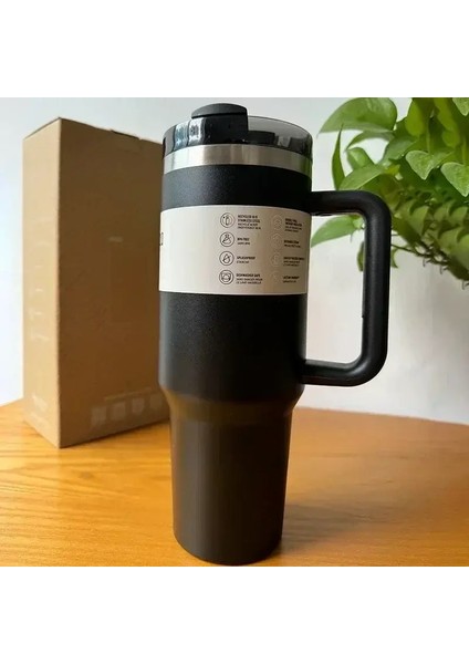 2025 Yeni Top Saman Kapağı Paslanmaz Çelik 30 Oz/40 Oz Vakum Yalıtımlı Araç Kupa Çift Duvar Termal Buzlu Seyahat Kupası Kahve Kupa Kapasite: 40 Oz/renk: 10 (Yurt Dışından)