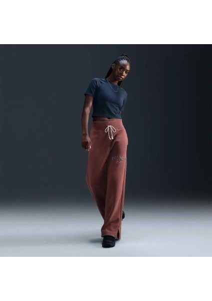 Phoenix Fleece Hr Logo Pant Wide Kadın Eşofman Altı - Polarlı Yüksek Belli Geniş Paça - FV7684-634