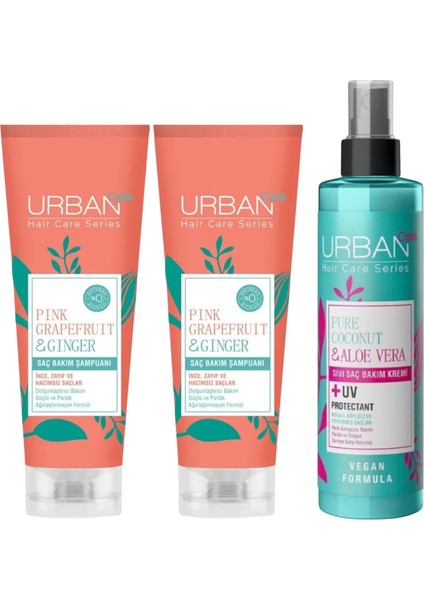 Pink Greyfurt Şampuan 250ML x 2 + Sıvı Saç Kremi Coconut 200 ml