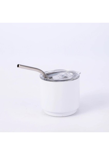 4oz Mini Kahve Kupası, Küçük Ruh Kupası, Açık Mekan Taşınabilir Araba Kupası, 304 Pasalı Paslanmaz Çelik Termos Kupası Saman Kapasitesi: 4oz/renk: Turuncu (Yurt Dışından)