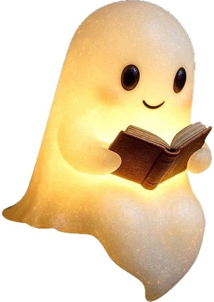 Hayalet şeklinde okuma gece lambası, yaratıcı ev masaüstü dekorasyonu, reçine el sanatları, küçük süs. (Yurt Dışından)