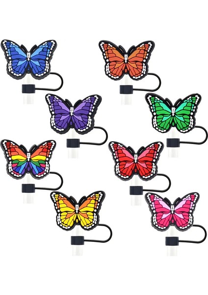 Sıcak Oyuncaklar Disney Serisi Karikatür Saman Kapak Kapağı 10MM Içecek Saman Tapası Yeniden Kullanılabilir Sıçrama Kanıtı Içme Fit Kupa Saman Kapağı Kolye Renk: 8pcs-6 (Yurt Dışından)