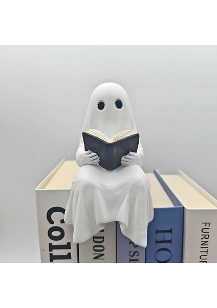 Hayalet şeklinde okuma gece lambası, yaratıcı ev masaüstü dekorasyonu, reçine el sanatları, küçük süs. (Yurt Dışından)