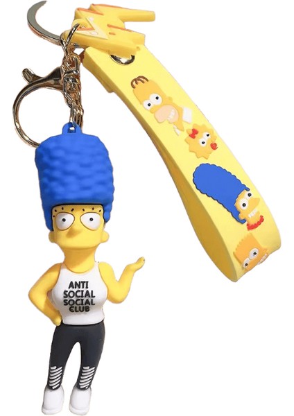 The Simpsons Anahtarlık Karikatür Anime Figür Anahtarlık Telefon Asılı Kolye Kawaii Tutucu Araba Anahtarlık Doğum Günü Noel Hediyesi Renk:4 (Yurt Dışından)